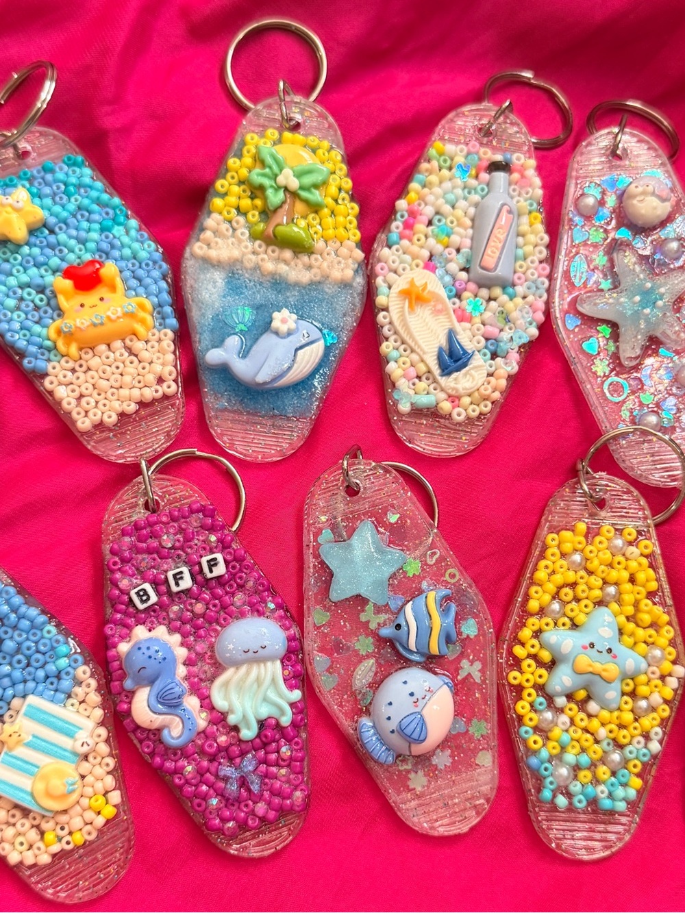 Beach Kawaii Handmade Keychain Series